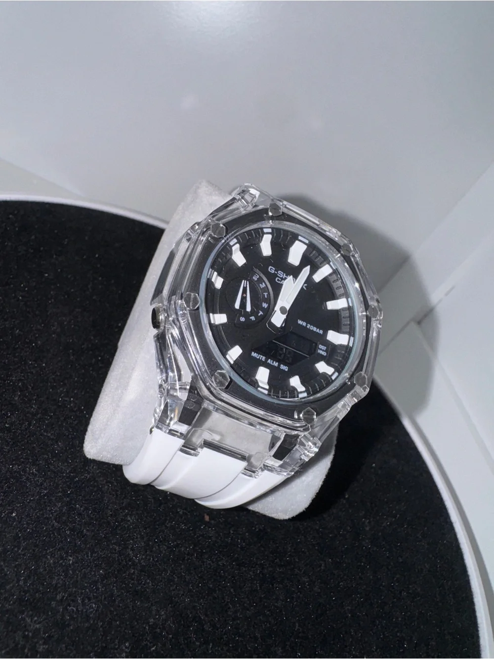 Casio G-Shock Clear Case White Band AP Analog-Digital Watch